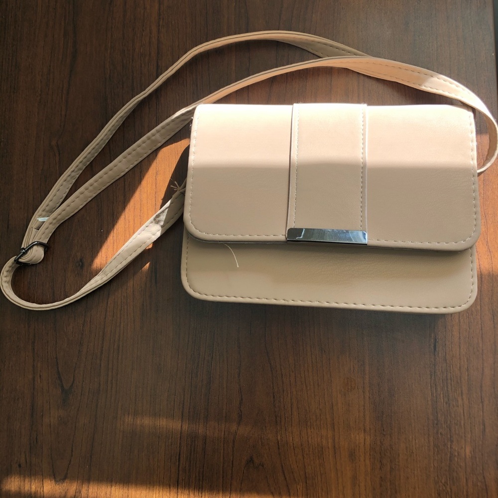Nude suede purse